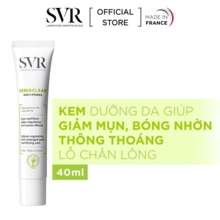 Kem Dưỡng Cải Thiện Mụn, Thông Thoáng Lỗ Chân Lông SVR Sebiaclear Mat + Pores 40ml