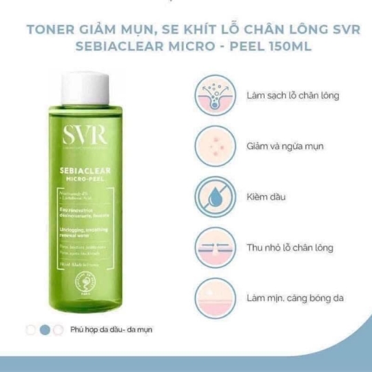 Nước Hoa Hồng Dành Cho Da Dầu Mụn SVR Sebiaclear Micro Peel 150ml