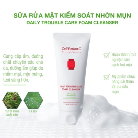 Sữa Rữa Mặt Kiểm Soát Nhờn Mụn Daily Trouble Care Foam Cleaner  130ml